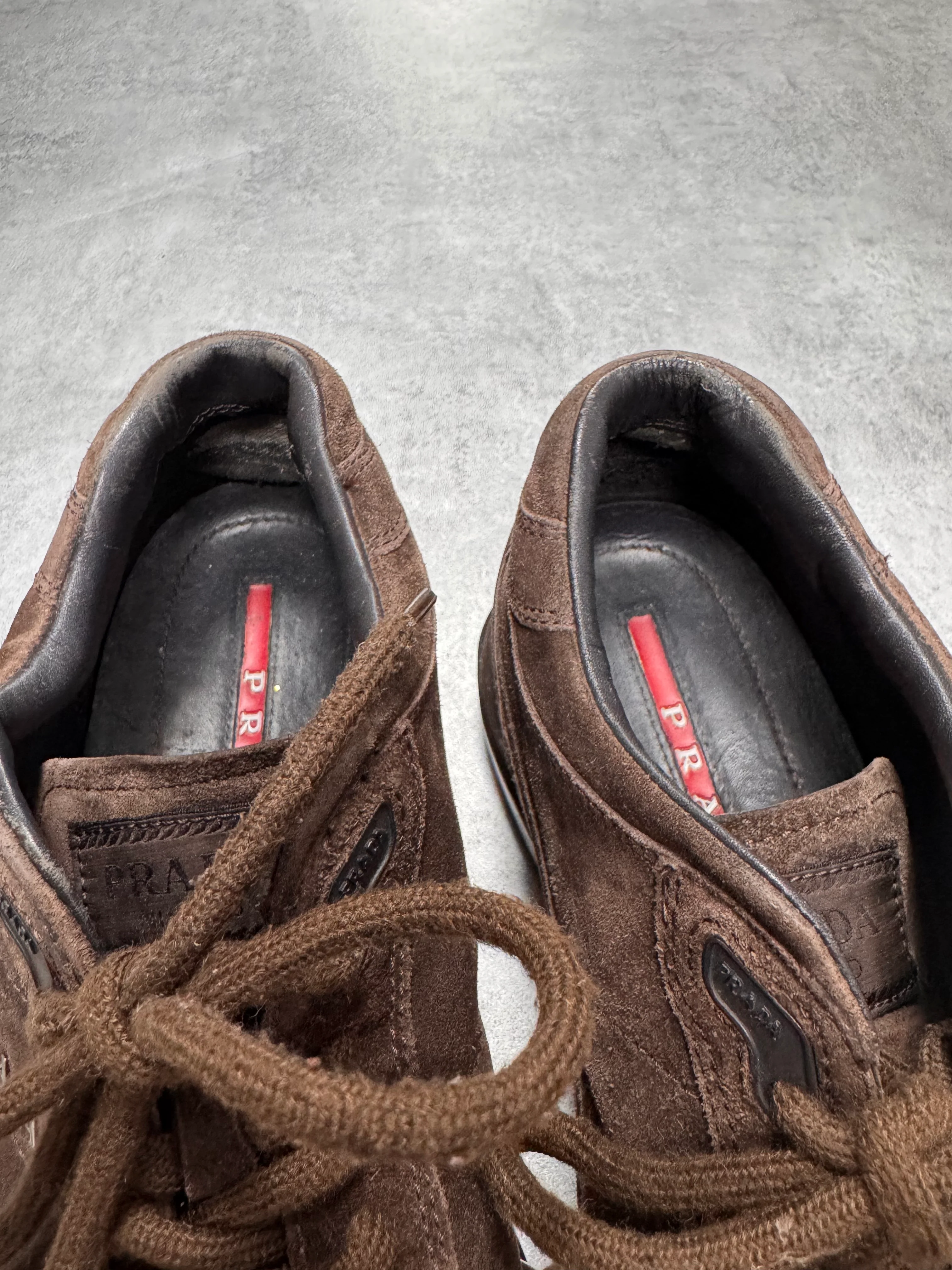 2000s Prada Brown Suede Low Sneakers - Image 9