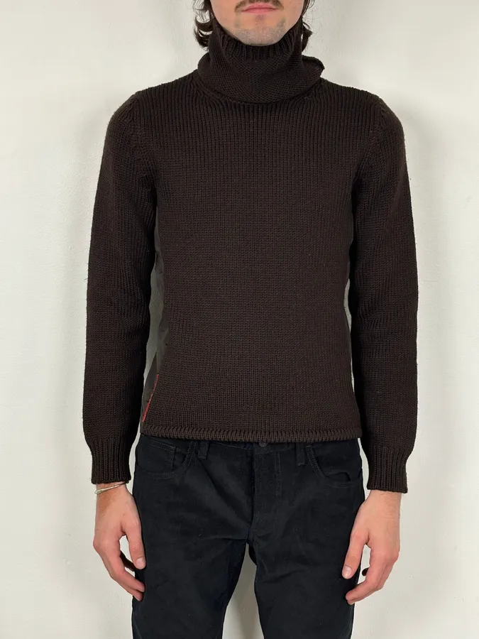 2000s Prada Brown Wool Turtleneck Sweater - Image 2