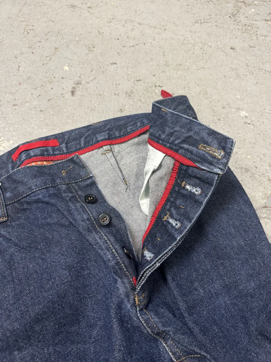 2000s Prada Brut Denim Shorts - Image 4