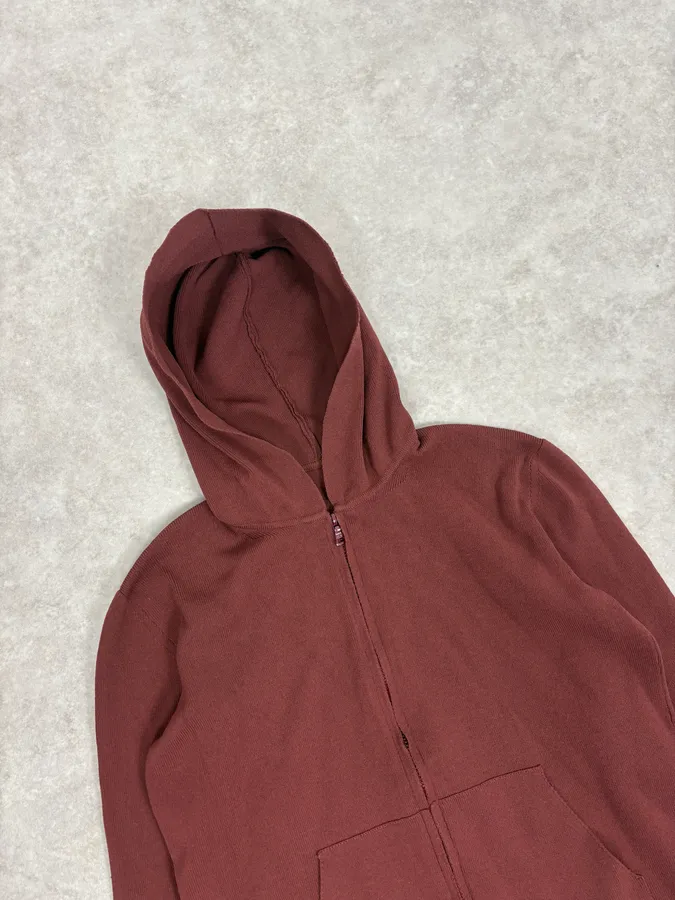 2000s Prada Burgundy Zip-Up Hoodie - Image 5