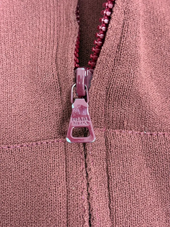 2000s Prada Burgundy Zip-Up Hoodie - Image 9