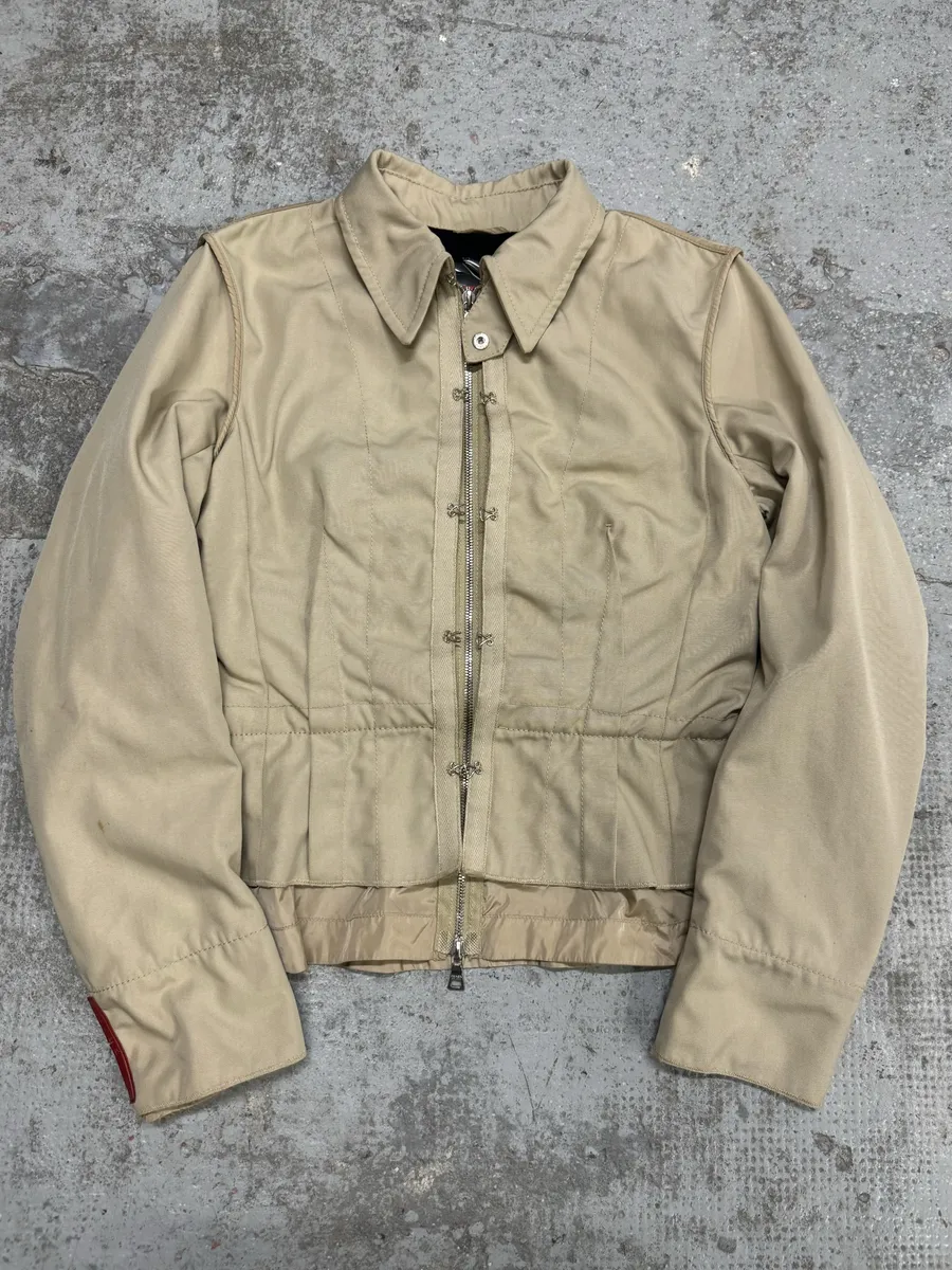 2000s Prada Claps & Zipped Beige Jacket