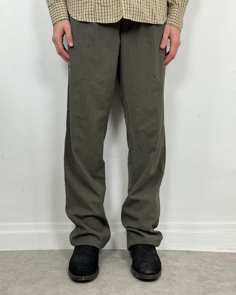 2000s Prada Classic Grey Relaxed Pants - Image 2