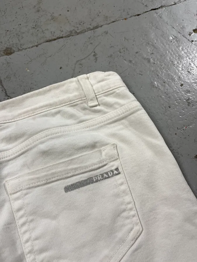 2000s Prada Classic White Denim Jeans - Image 10