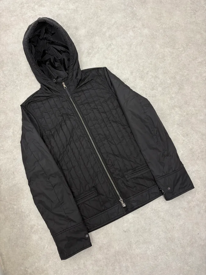 2000s Prada Cozy Black Quilted Puffer Jacket - Image 4