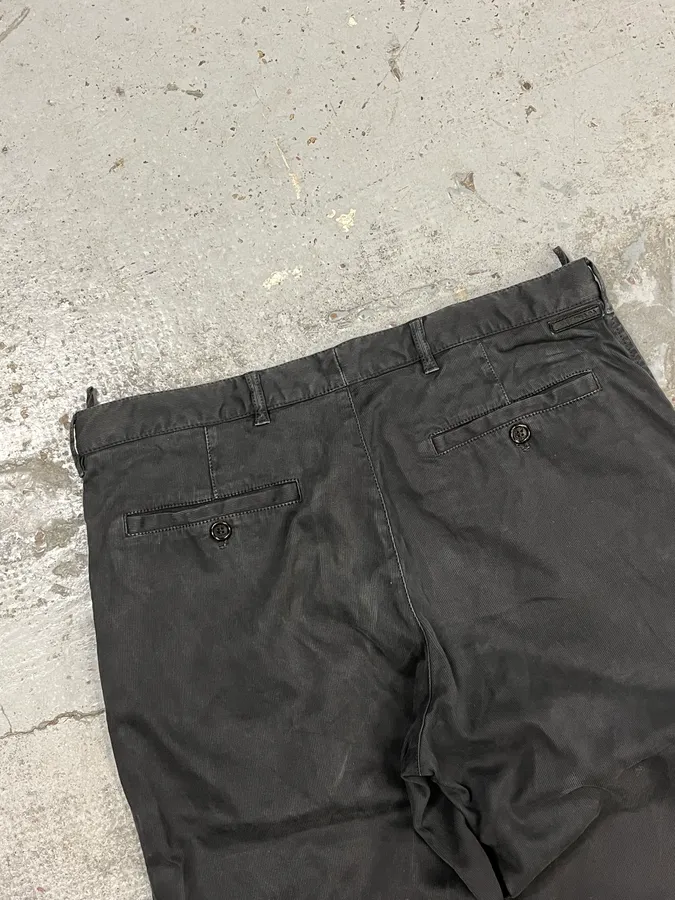2000s Prada Cozy Faded Dark Straight Pants - Image 8