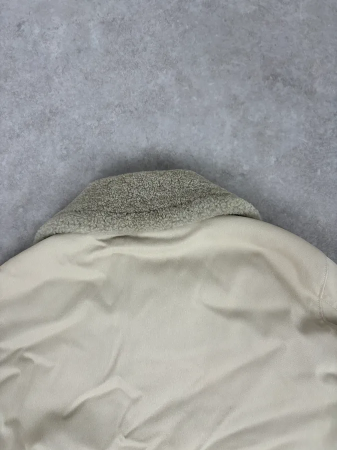 2000s Prada Cream Sherpa Collar Bomber Jacket - Image 6