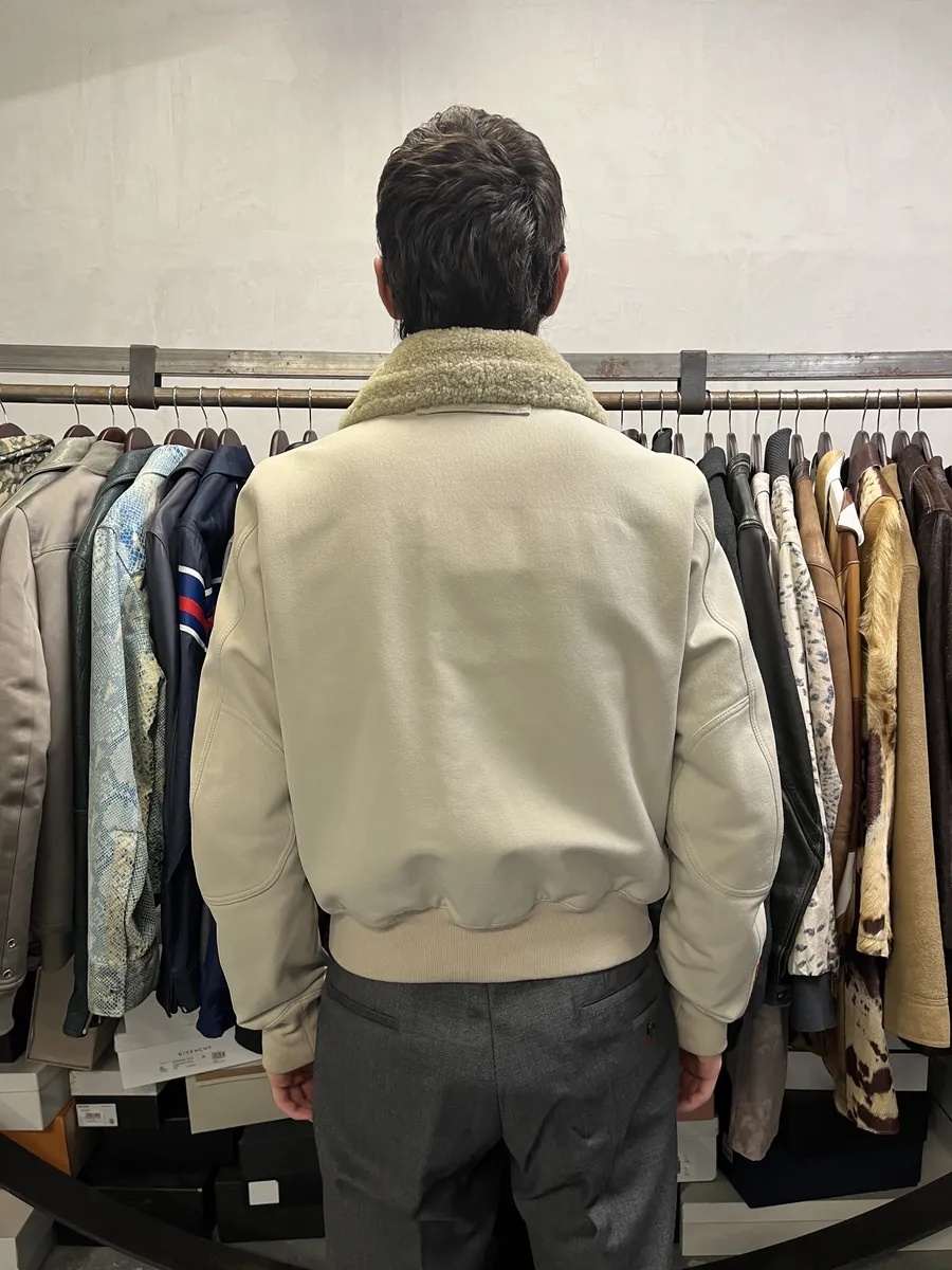 2000s Prada Creamy White Linea Rossa Aviator Bomber Jacket - Image 5