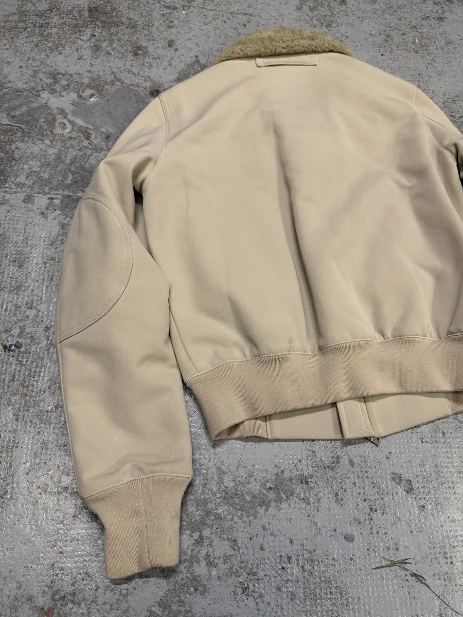 2000s Prada Creamy White Linea Rossa Aviator Bomber Jacket - Image 8