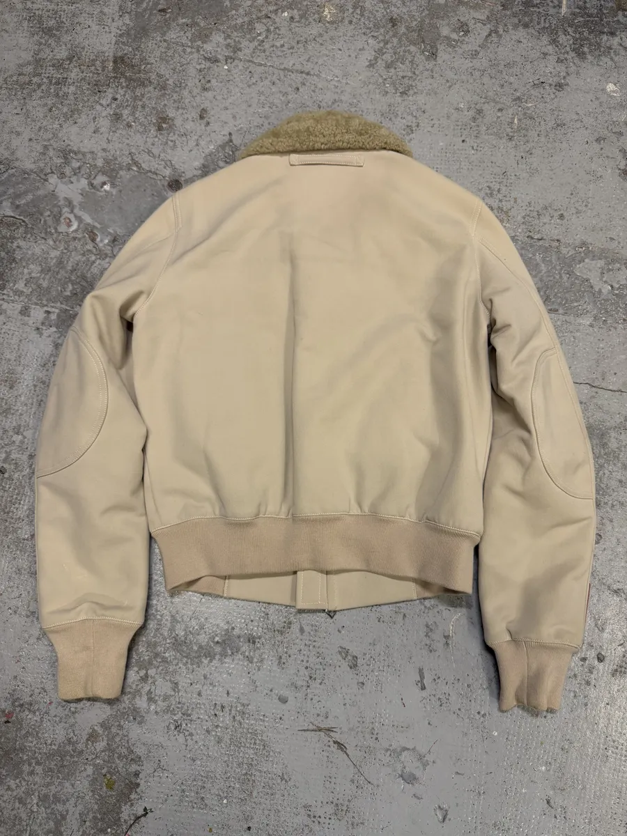 2000s Prada Creamy White Linea Rossa Aviator Bomber Jacket - Image 9