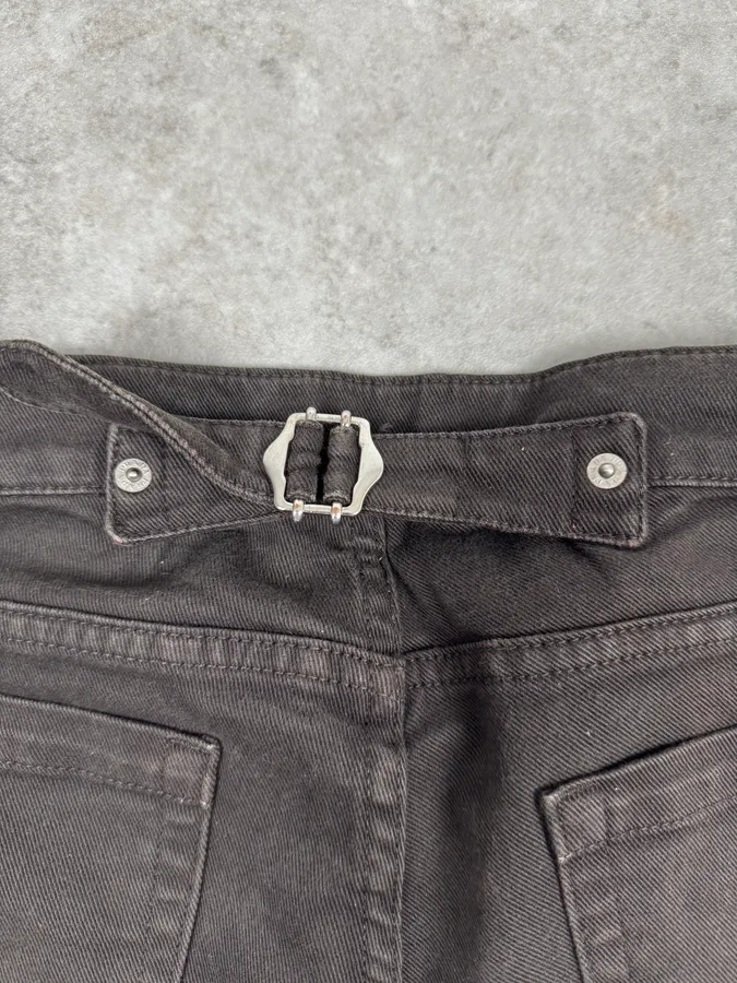 2000s Prada Dark Brown Black Slim Denim Jeans - Image 5