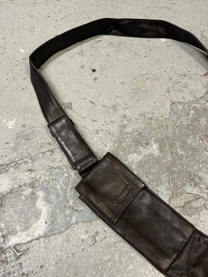 2000s Prada Dark Brown Leather Vest Bag - Image 6