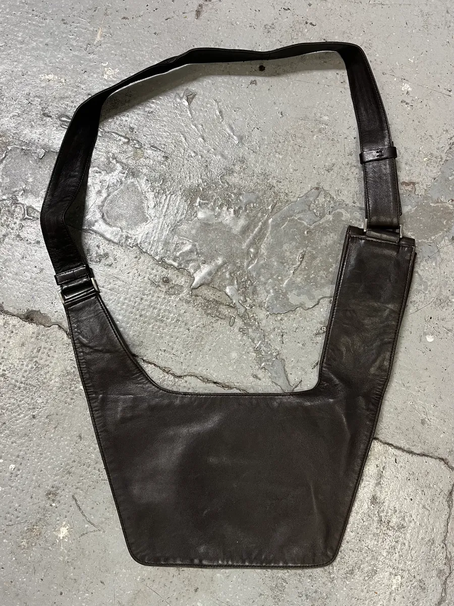 2000s Prada Dark Brown Leather Vest Bag - Image 7