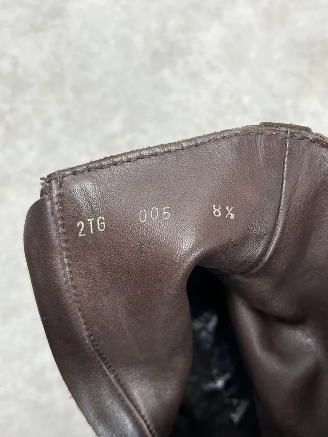 2000s Prada Dark Brown Suede Leather Boots - Image 9