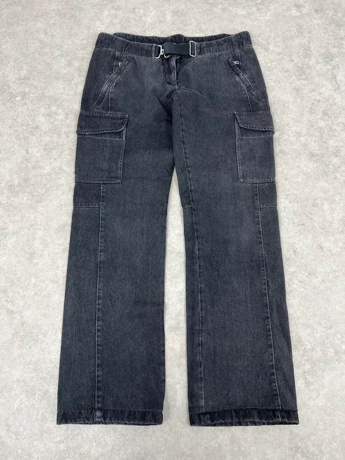2000s Prada Dark Grey Cargo Pants - Image 5