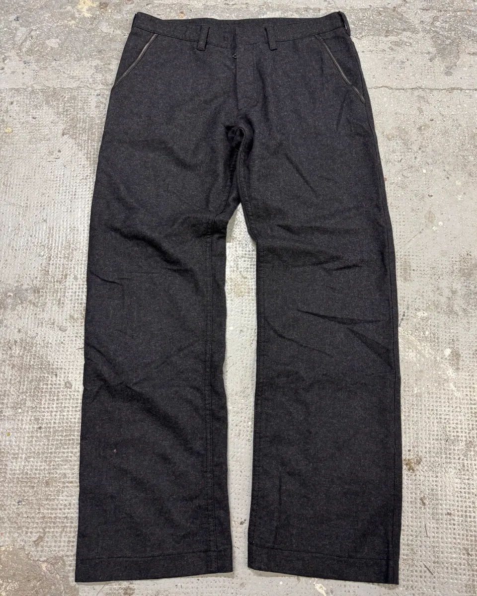 2000s Prada Dark Grey Wool Pants