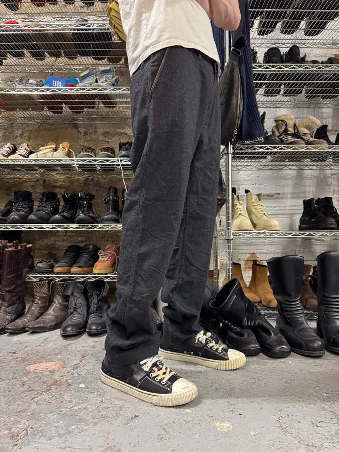 2000s Prada Dark Grey Wool Pants - Image 5