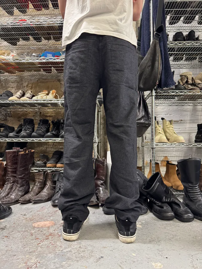2000s Prada Dark Grey Wool Pants - Image 6