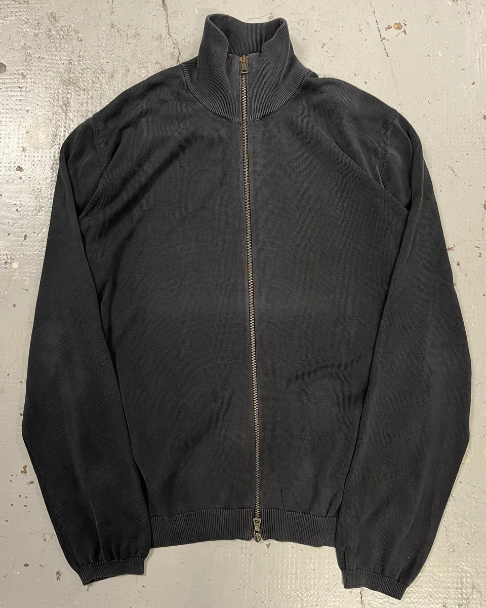 2000s Prada Dark Grey Zip-Up Sweater