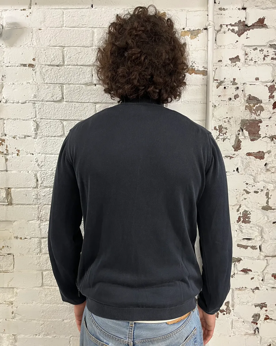 2000s Prada Dark Grey Zip-Up Sweater - Image 3