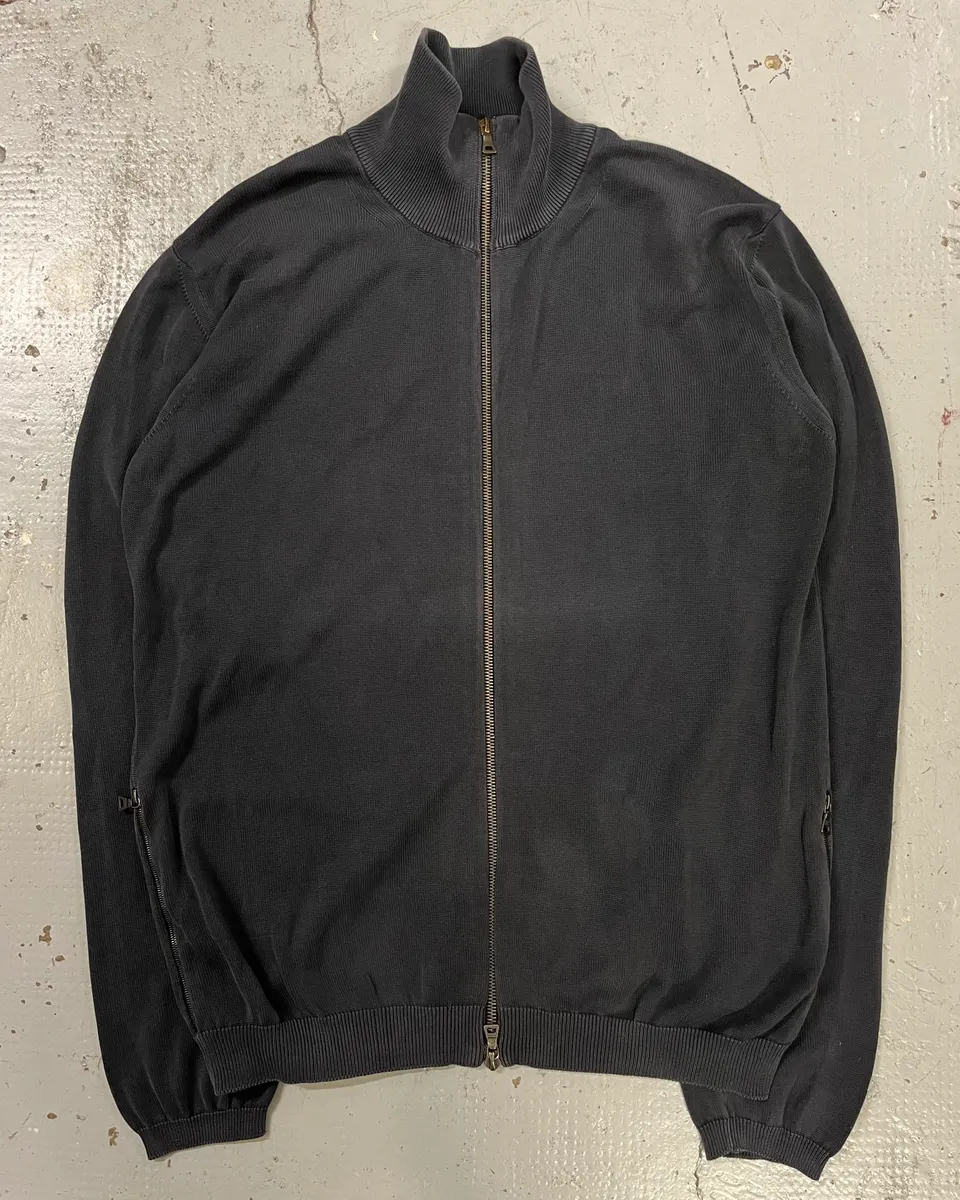 2000s Prada Dark Grey Zip-Up Sweater - Image 4