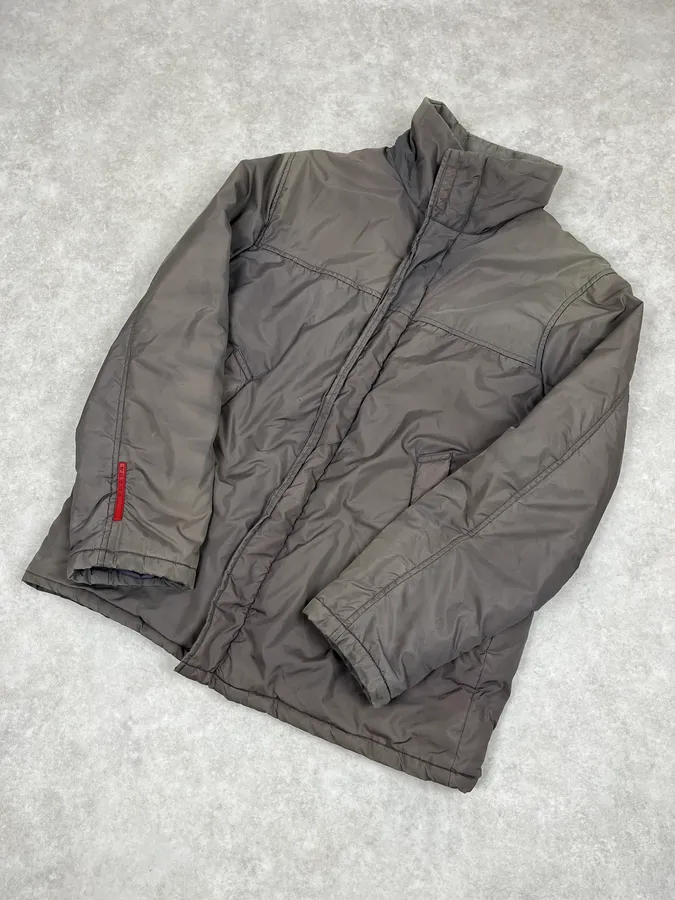 2000s Prada Dyed Kid Fur Grey Hooded Puffer Jacket - Image 4