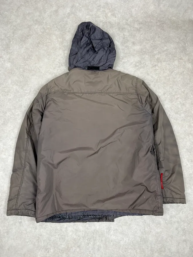 2000s Prada Dyed Kid Fur Grey Hooded Puffer Jacket - Image 5
