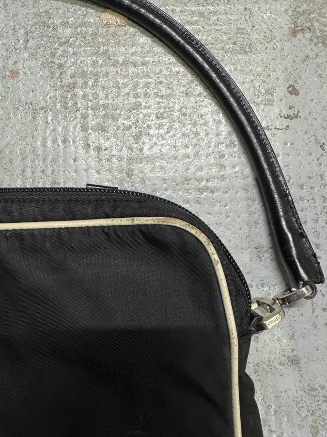 2000s Prada Embellished Flowers Black Handle Bag - Image 11