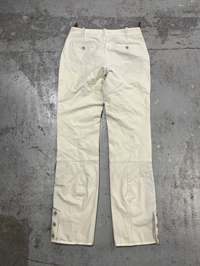 2000s Prada Equestrian Button-Leg White Pants - Image 7