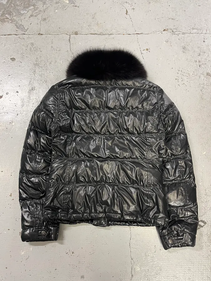 2000s Prada Fur Collar Black Puffer Jacket - Image 7