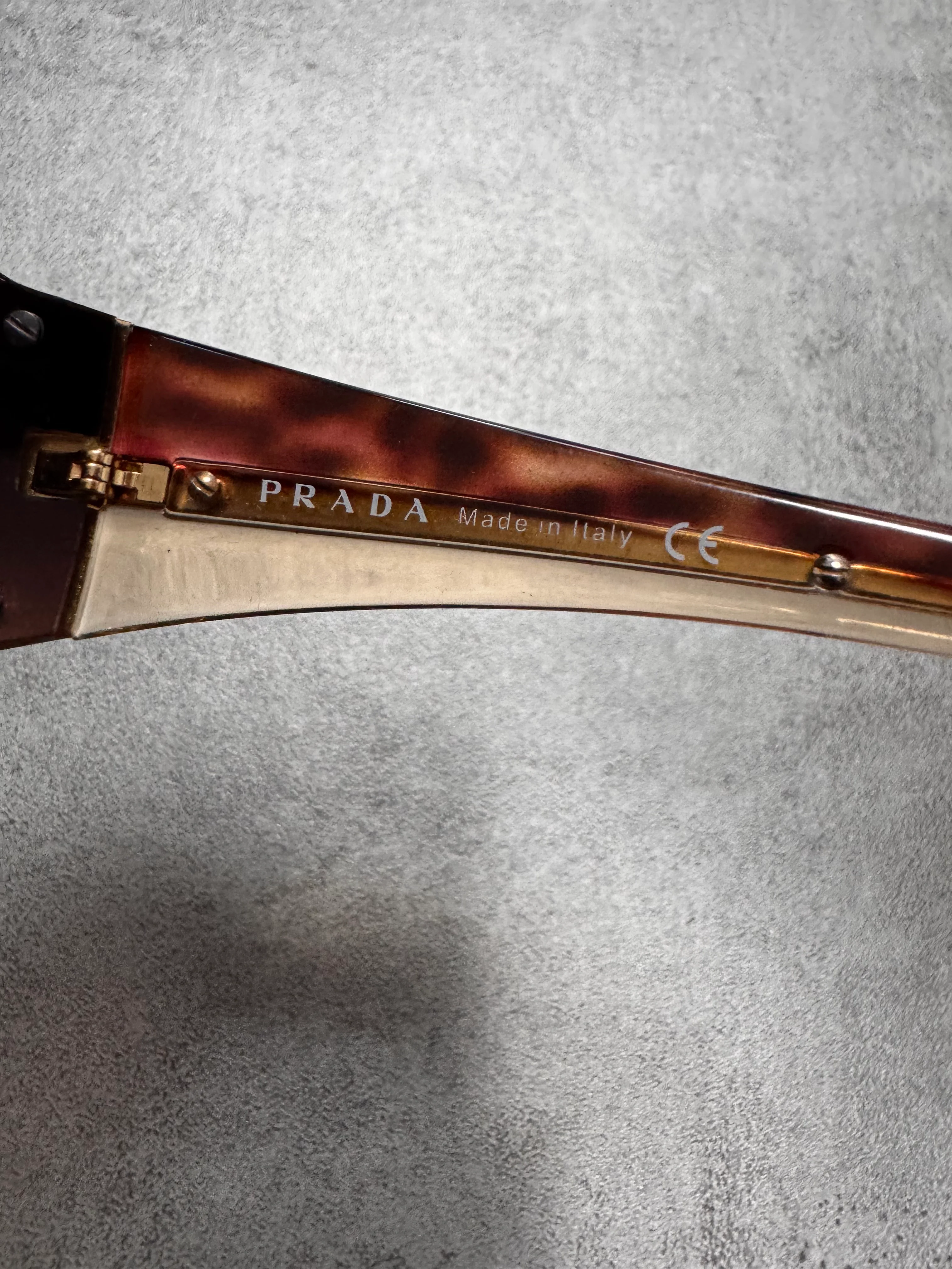 2000s Prada Google Golden Curved Sunglasses - Image 5