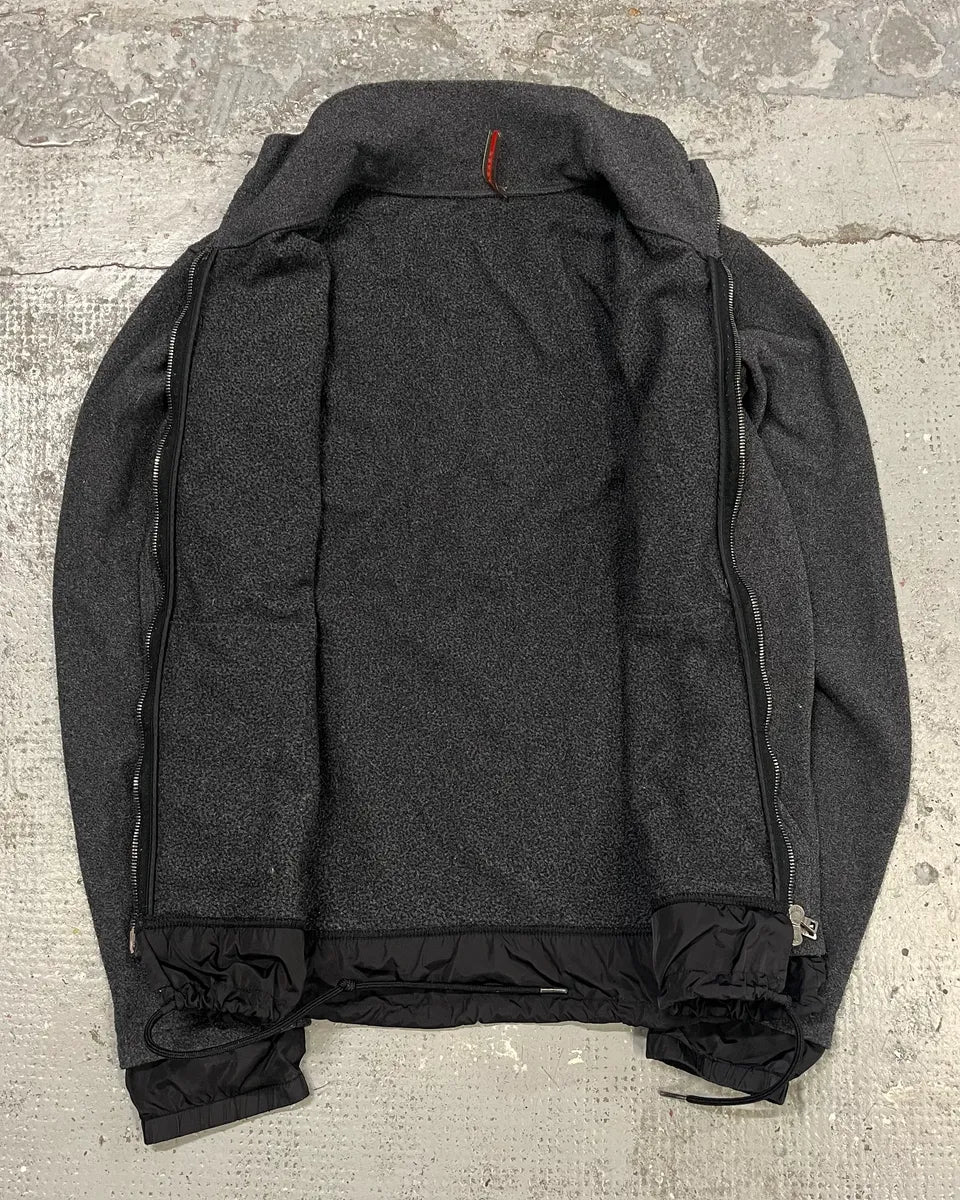 2000s Prada Grey Layered Zip-up Jacket - Image 8