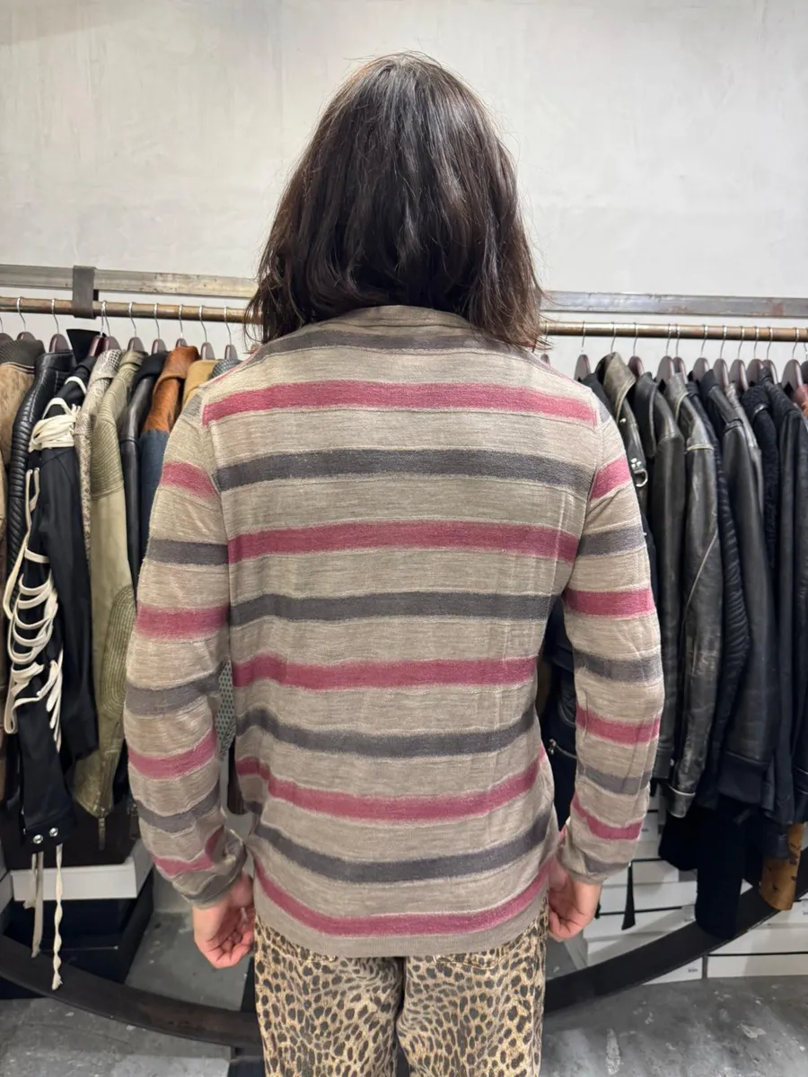 2000s Prada Grey & Pink Striped Sweater - Image 3