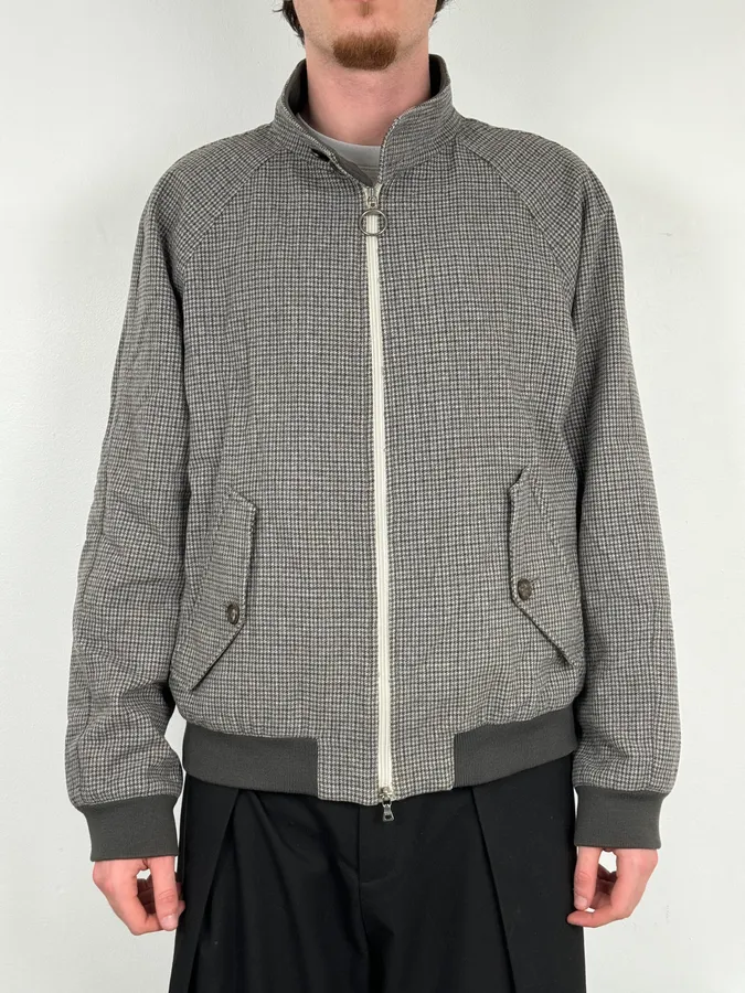 2000s Prada Grey Wool Houndstooth Jacket - Image 2