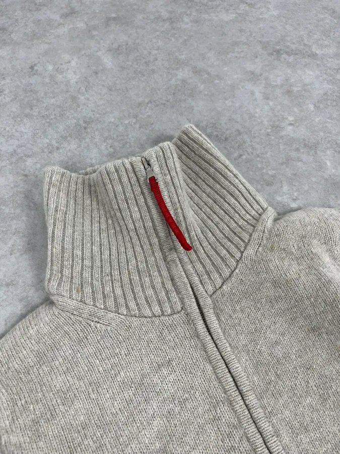 2000s Prada Grey Wool Zip-Up Sweater - Image 5