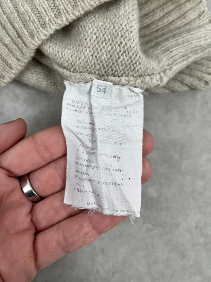 2000s Prada Grey Wool Zip-Up Sweater - Image 9