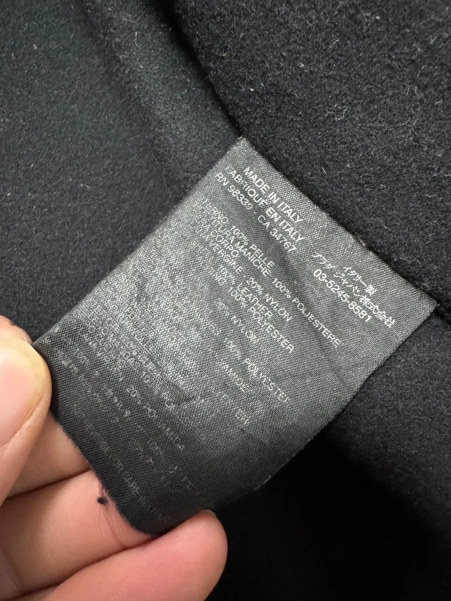 2000s Prada High Collar Black Leather Jacket - Image 12