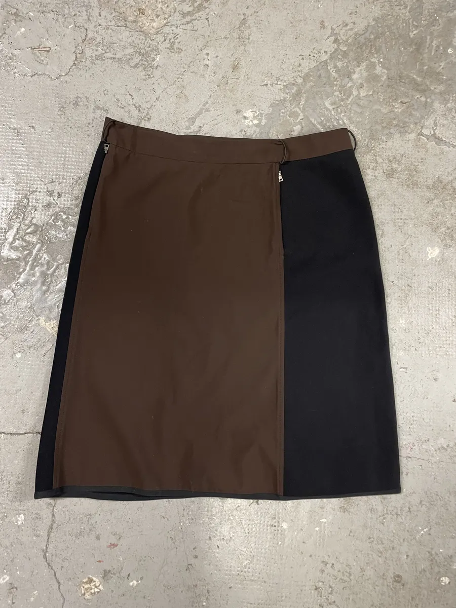 2000s Prada Hybrid Brown & Black Linea Rossa Sport Skirt - Image 6