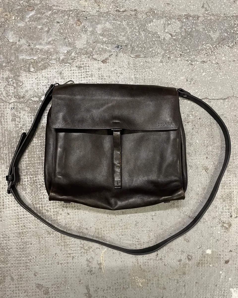 2000s Prada Hybrid Leather Shoulder Bag