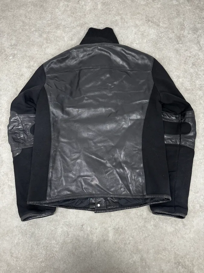 2000s Prada Hybrid Premium Biker Leather Jacket - Image 4
