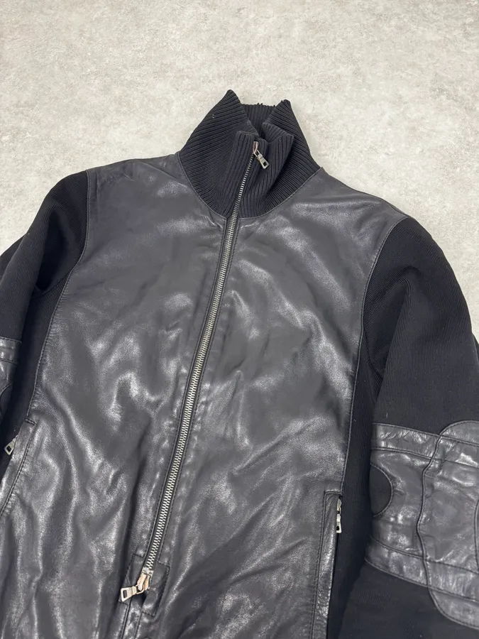 2000s Prada Hybrid Premium Biker Leather Jacket - Image 6
