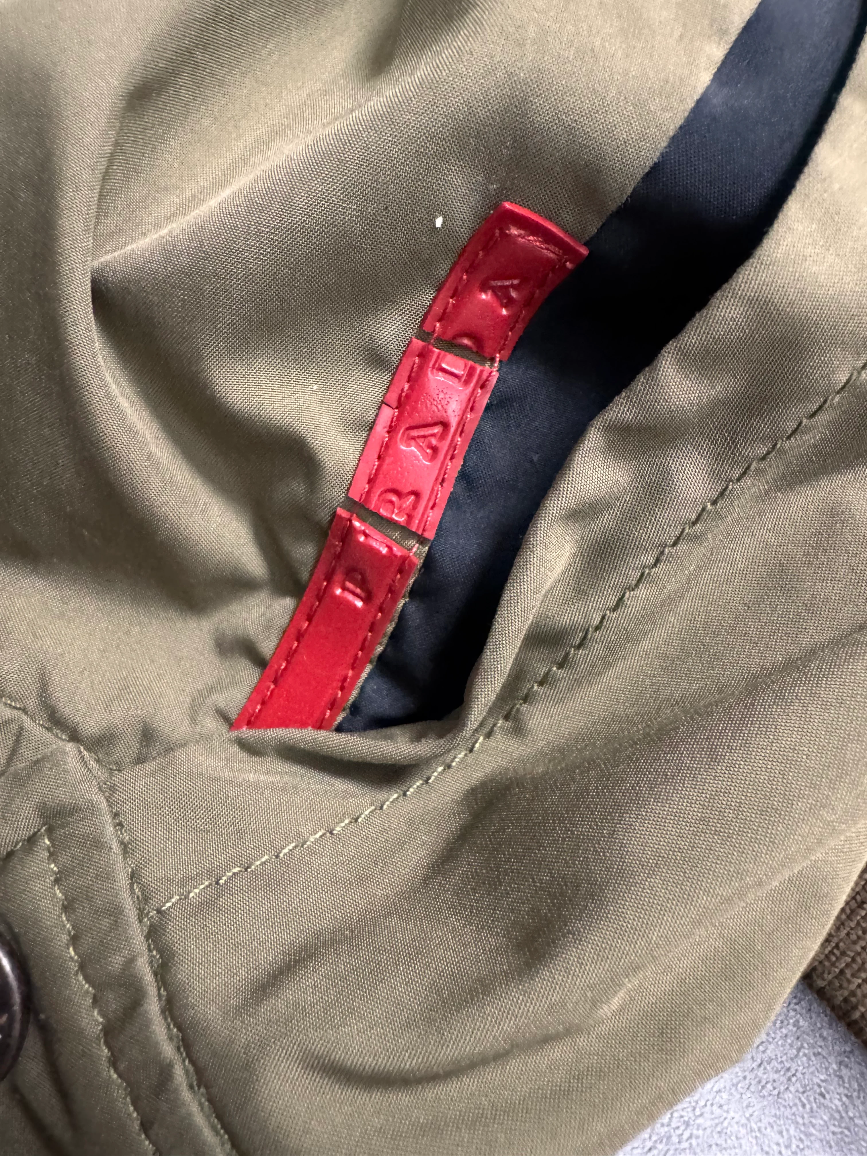 2000s Prada High Neck Khaki Nylon Jacket - Image 5