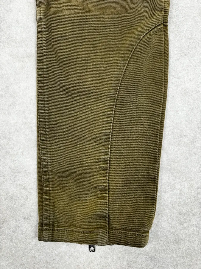 2000s Prada Khaki Green Zip Slim Pants - Image 8