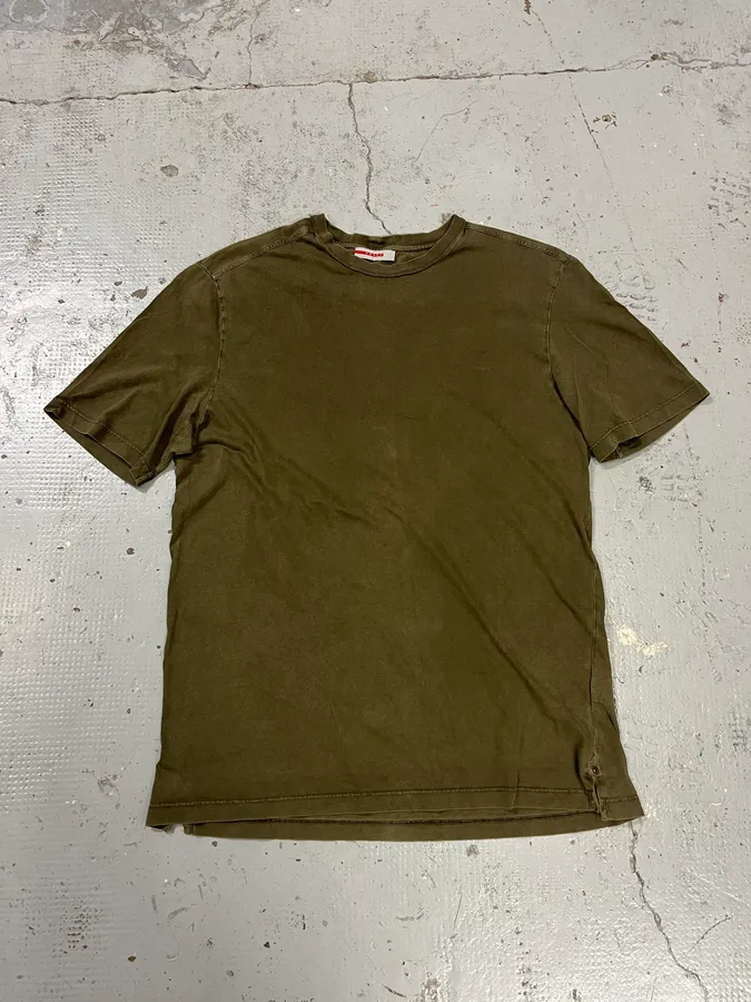 2000s Prada Khaki Minimalist T-Shirt