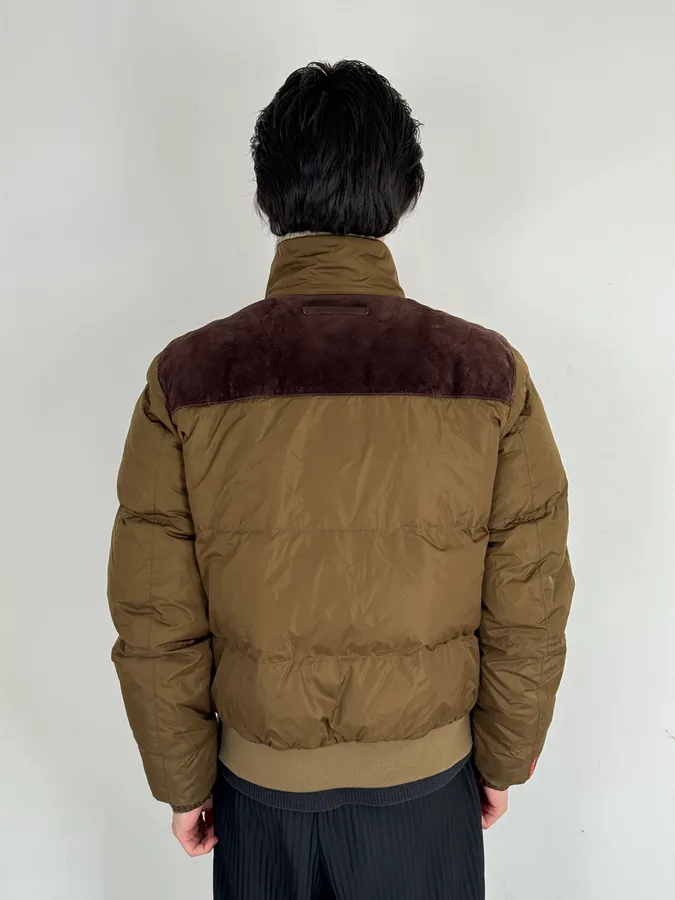 2000s Prada Khaki Nylon Puffer Bomber Jacket - Image 3