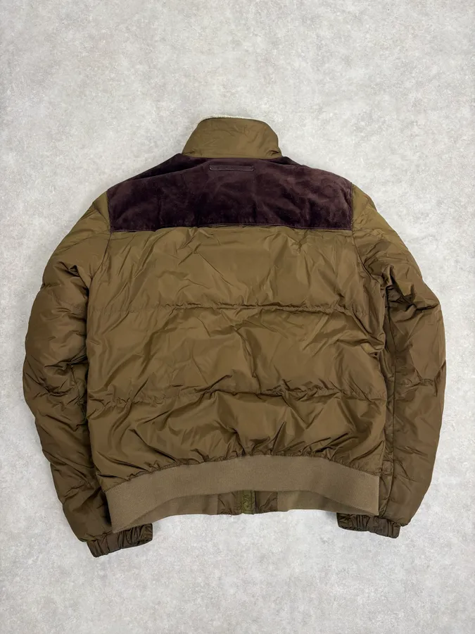 2000s Prada Khaki Nylon Puffer Bomber Jacket - Image 6