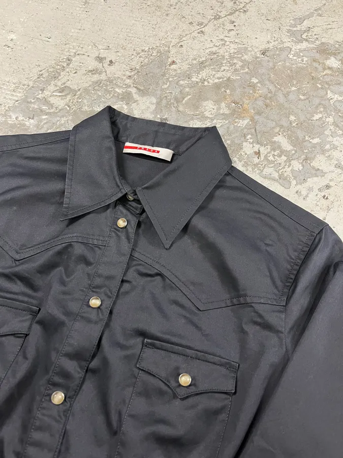 2000s Prada Light Black Buttoned Jacket - Image 7