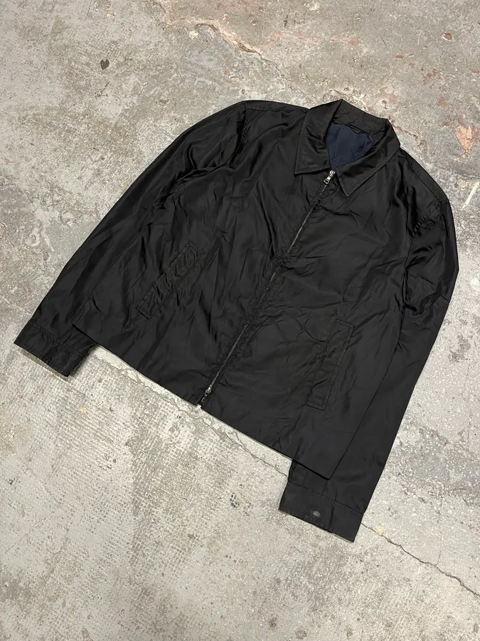 2000s Prada Light Black Nylon Coach Jacket - Image 2