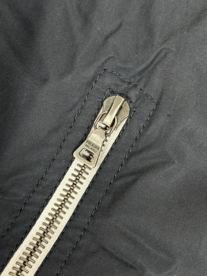 2000s Prada Light Nylon Navy Obscure Bomber Jacket - Image 10