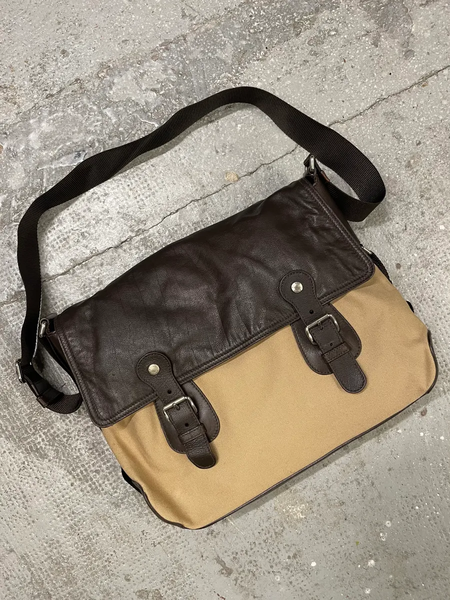 2000s Prada Linea Rossa Beige & Brown Leather Shoulder Bag - Image 4